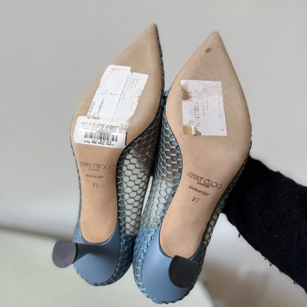 Jimmy Choo Rosalia 65 mesh and leather pumps